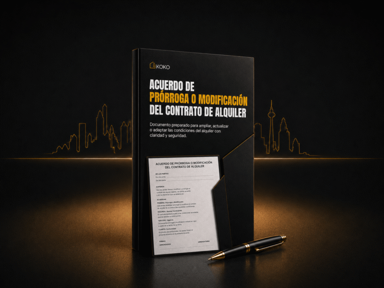 MODELO DE ACUERDO DE PRÓRROGA O MODIFICACIÓN DEL CONTRATO DE ALQUILER