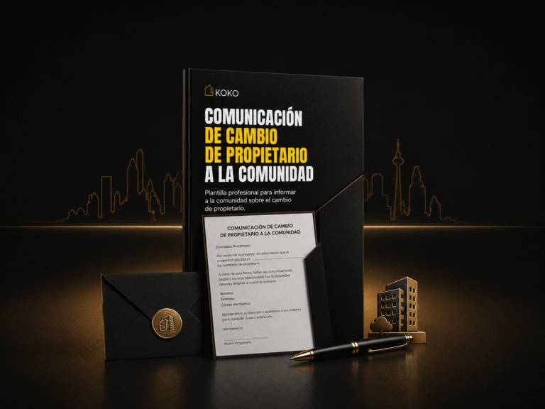 MODELO DE COMUNICACIÓN DE CAMBIO DE PROPIETARIO A LA COMUNIDAD